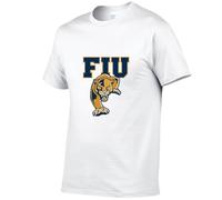 Camiseta Deporte Hombre Florida International University，Camiseta Deportiva con Cuello Redondo，Casuales de Manga Corta para Running Gym Ciclismo(White,M)