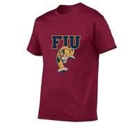 Camiseta Deporte Hombre Florida International University，Camiseta Deportiva con Cuello Redondo，Casuales de Manga Corta para Running Gym Ciclismo(Claret,M)
