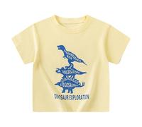 Camiseta Deporte Manga Corta Niño T-Shirt Rock - Camisetas de Manga Corta para niños, Ropa Verano con Dinosaurios Animados, bebés (1 a 10 años)