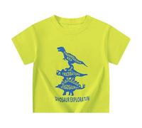Camiseta Deporte Manga Corta Niño T-Shirt Rock - Camisetas de Manga Corta para niños, Ropa Verano con Dinosaurios Animados, bebés (1 a 10 años)