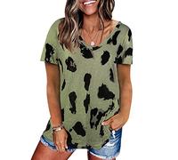 Camiseta Deporte Mujer Blusas Y Camisas De Mujer Camiseta Moldeadora Mujer Camisetas Algodon Mujer Blusa Tirantes Mujer Camiseta Ancha Mujer Camisetas Verano Mujer Camisetas Baratas Verde XL