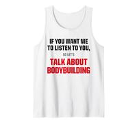 Camiseta Deportiva con Texto en inglés I Only Want To Talk About Bodybuilding Sports Camiseta sin Mangas