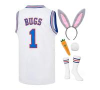 Camiseta Deportiva de Baloncesto para Hombre, diseño de Bugs #1/Lola #10 de la película Espacial, Disfraz de Halloween, Color Blanco, XS-XXL, Bugs Jersey, X-Large
