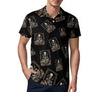 Camiseta deportiva de manga corta para hombre, diseño de esqueleto de Tarot Card, Estilo:, M