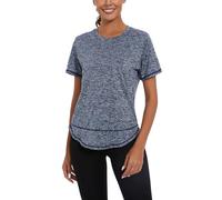 Camiseta Deportiva de Manga Corta para Mujer - Camiseta Deporte Mujer Suelta para Yoga Entrenamiento Atlético, Verano, Secado Rápido, Cuello Redondo