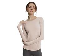Camiseta Deportiva de Manga Larga Ajustada Secado rápido for Mujer, Ideal for Yoga, Correr y Fitness para Fitness Yoga(Pink,XL)