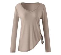 Camiseta Deportiva de Yoga for Mujer, Fina, Holgada, Manga Larga for Fitness para Fitness Yoga(L)