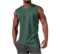 Camiseta deportiva para hombre con tirantes de running para hombre, refrescante, holgado, tirantes de playa, clásicos, blusas regulares, para top y top transpirables, sin tirantes, Verde 1., XXL