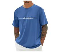 Camiseta deportiva para hombre de algodón de gran tamaño, camiseta básica de manga corta, cuello redondo con estampado de ciudades, camiseta ligera de verano, camisetas informales, tallas grandes