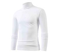 Camiseta deportiva para hombre de manga larga, camiseta básica de hombre, blusa, de un solo color, cuello alto, masculino, cálido, con cuello alto, ropa interior térmica, sudadera de manga larga