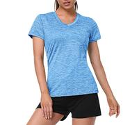 Camiseta Deportiva para Mujer - Holgada, Manga Corta, Cuello en V - Yoga, Fitness, Funcional, Transpirable - para Correr y Senderismo