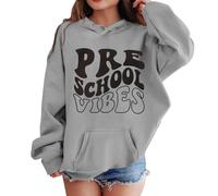 Camiseta deportiva para niños y niñas, para el primer día de escuela, casual, sudadera con capucha en mi preescolar, sudadera con capucha con bolsillo, adecuada para adolescentes, sudaderas