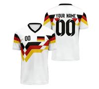 Camiseta Deportiva Personalizada para niños y con temática de Alemania Ideal para Deportes y Uso Diario en Primavera y Verano versión V Estilo Cuello en para Deportistas y Amantes del (White, L) #47
