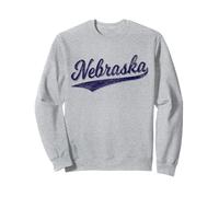 CAMISETA DEPORTIVA RETRO VINTAGE CON TEXTO UNIVERSITARIO DE NEBRASKA Sudadera