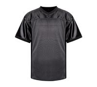 Camiseta deportiva sencilla para hombre, camiseta deportiva para fiesta de hip-hop, camiseta de fútbol vacía para actividades casuales, transpirable, básica, manga corta, Negro , S