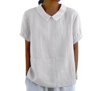 Camiseta deportiva transpirable - Camisa Oversize para mujer, camiseta fina, camiseta de cuello falso, color puro, Tops de ocio al aire libre, camisa diaria actividades al aire libre Top ligero
