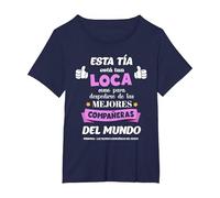 Camiseta Despedida Compañera Trabajo Buena Suerte Camiseta, Mujer Tallas Grandes, Azul Marino, 2XL Grande