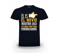 Camiseta Despedida De Soltero para Hombre | Manga Corta | Especial Grupos |100% Algodón (El Novio No Soy Yo)