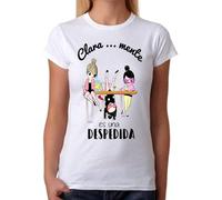Camiseta Despedida Soltera Clara Mente es una Despedida. Camiseta Divertida para Las Amigas de la Novia. Boda. (S)