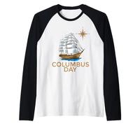 Camiseta Día Columbus | Camisa de Día de Cristóbal Colón Camiseta Manga Raglan