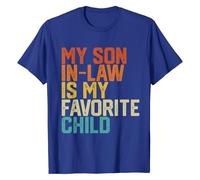 Camiseta divertida a juego con texto en inglés "My Son in Law is Favorite Child" para el verano, azul, L
