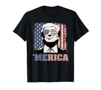 Camiseta divertida con bandera estadounidense de Trump del 4 de julio Camiseta
