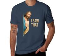 Camiseta divertida con cita de Jesús, I Saw That Christian Humor, regalo de meme religioso para creyentes, Navy-style, 3XL