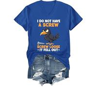 Camiseta divertida con cuello en V con texto en inglés "I Do Not Have A Screw Loose It Fell Out", azul real, L