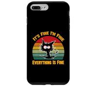 Camiseta Divertida con diseño de Gato Negro con Texto en inglés It's Fine I'm Fine Everything Carcasa para iPhone 7 Plus/8 Plus