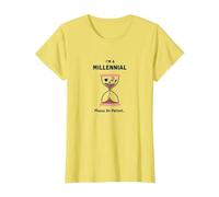Camiseta Divertida con diseño de Reloj de Arena I'm A Millennial Please Be Patient Camiseta, Mujer, Limón, M