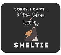 Camiseta Divertida con El Mensaje Papá, Mamá, Lo Siento, No Puedo Tener Planes con Mi Perro Sheltie. Mouse Pad Agradable Mousepad Bordes Cosidos Alfombrilla De Ratón para Pc Hogar 25X30Cm