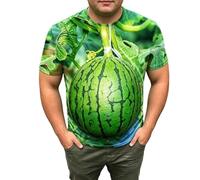 Camiseta Divertida con Estampado 3D para Hombres Novedad Camisetas con gráficos de Frutas Camiseta FEA para Hombres Camisas de Manga Corta Tops Casuales de Verano Ropa de Calle Holgada