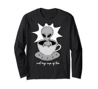 Camiseta Divertida con Estampado de alienígenas de Not My Cup of Tea Manga Larga