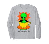 Camiseta Divertida con Estampado de alienígenas de Not My Cup of Tea Manga Larga