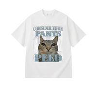 Camiseta Divertida con Meme de Gato Considera Que te has meado en los Pantalones Camisetas con Frases graciosas de Gatos tontos para Hombre Mujer