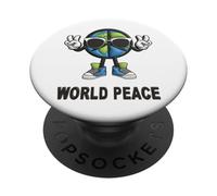Camiseta Divertida con Signo de Paz Mundial en la Tierra PopSockets PopGrip Adhesivo