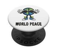 Camiseta Divertida con Signo de Paz Mundial en la Tierra PopSockets PopGrip Adhesivo