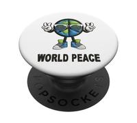 Camiseta Divertida con Signo de Paz Mundial en la Tierra PopSockets PopGrip Adhesivo
