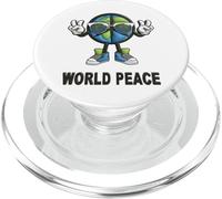 Camiseta Divertida con Signo de Paz Mundial en la Tierra PopSockets PopGrip para MagSafe