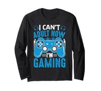 Camiseta Divertida con Texto en inglés I Can't Adult Now I'm Gamer Manga Larga