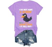 Camiseta divertida con texto en inglés "I Do Not Have A Screw Loose It Fell Out", morado claro, L