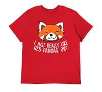 Camiseta divertida con texto en inglés "I Just Really Like Red Pandas Ok" para hombres y mujeres, Redstyle, M