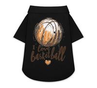 Camiseta divertida con texto en inglés "I Love Basketball para mascotas pequeñas" para mascotas pequeñas, talla S