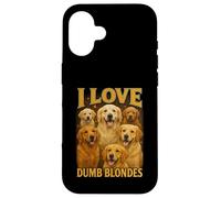 Camiseta Divertida con Texto en inglés I Love Dumb Blondes para Amantes de los Perros Golden Retriever Carcasa para iPhone 16