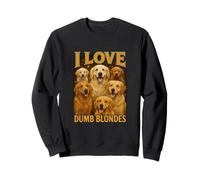 Camiseta Divertida con Texto en inglés I Love Dumb Blondes para Amantes de los Perros Golden Retriever Sudadera