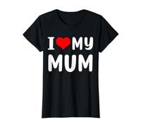 Camiseta Divertida con Texto en inglés I Love My Mum, Regalo para el día de la Madre Camiseta gráfica económica, Mujer, Negro, M