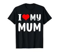 Camiseta Divertida con Texto en inglés I Love My Mum, Regalo para el día de la Madre Camiseta gráfica económica, Hombre, Negro, S