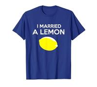 Camiseta Divertida con Texto en inglés «I Married A Lemon» Camiseta, Hombre, Azul Real, XL