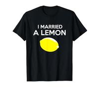 Camiseta Divertida con Texto en inglés «I Married A Lemon» Camiseta, Hombre, Negro, 3XL