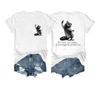 Camiseta divertida con texto en inglés "If I Ever Get Rabies You're High On My Bitin' List" con texto en inglés "I Have Rabies, blanco, M